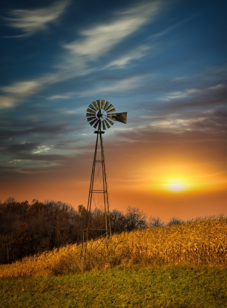 Windmill Sunset