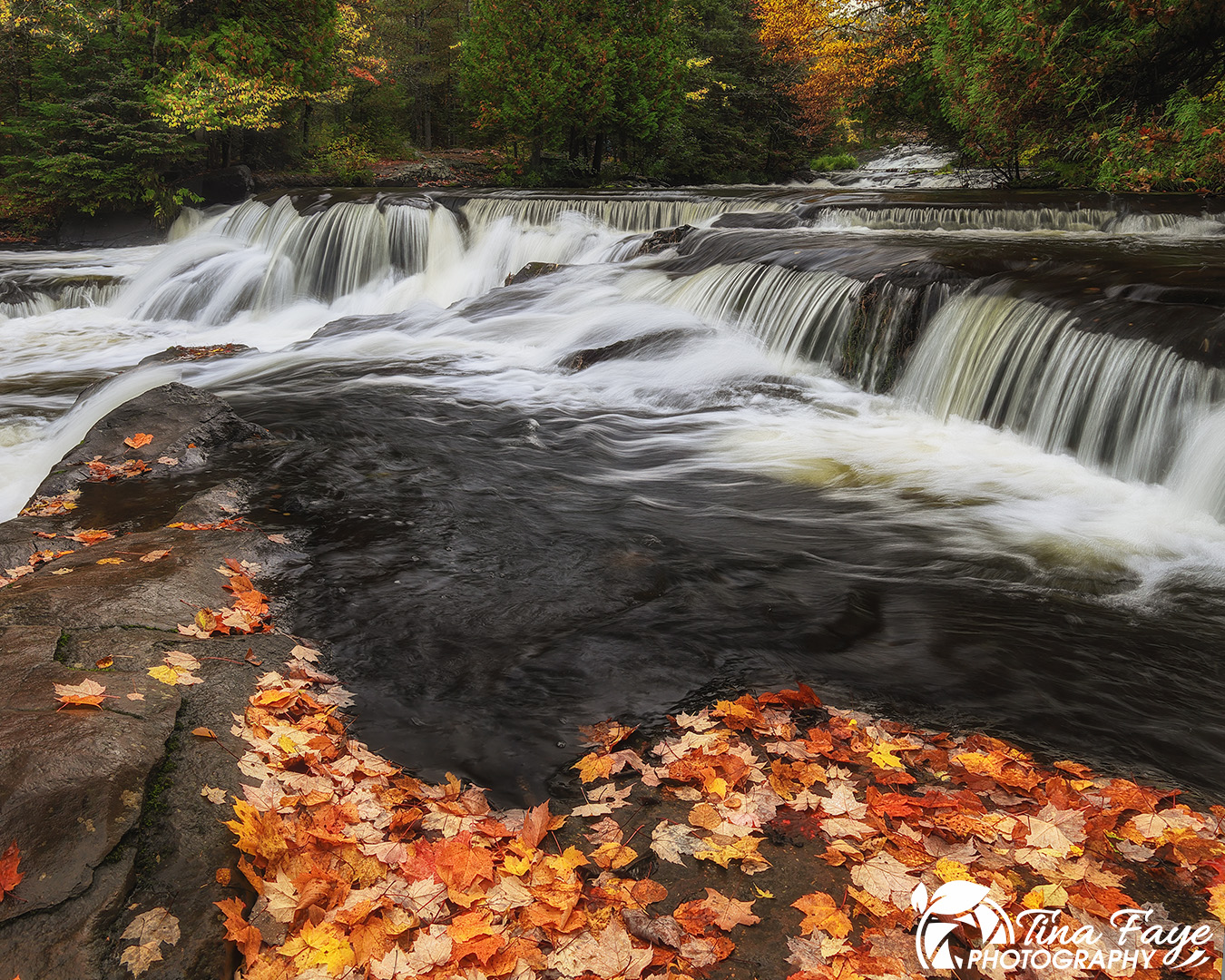 Bond Falls in the fall time.